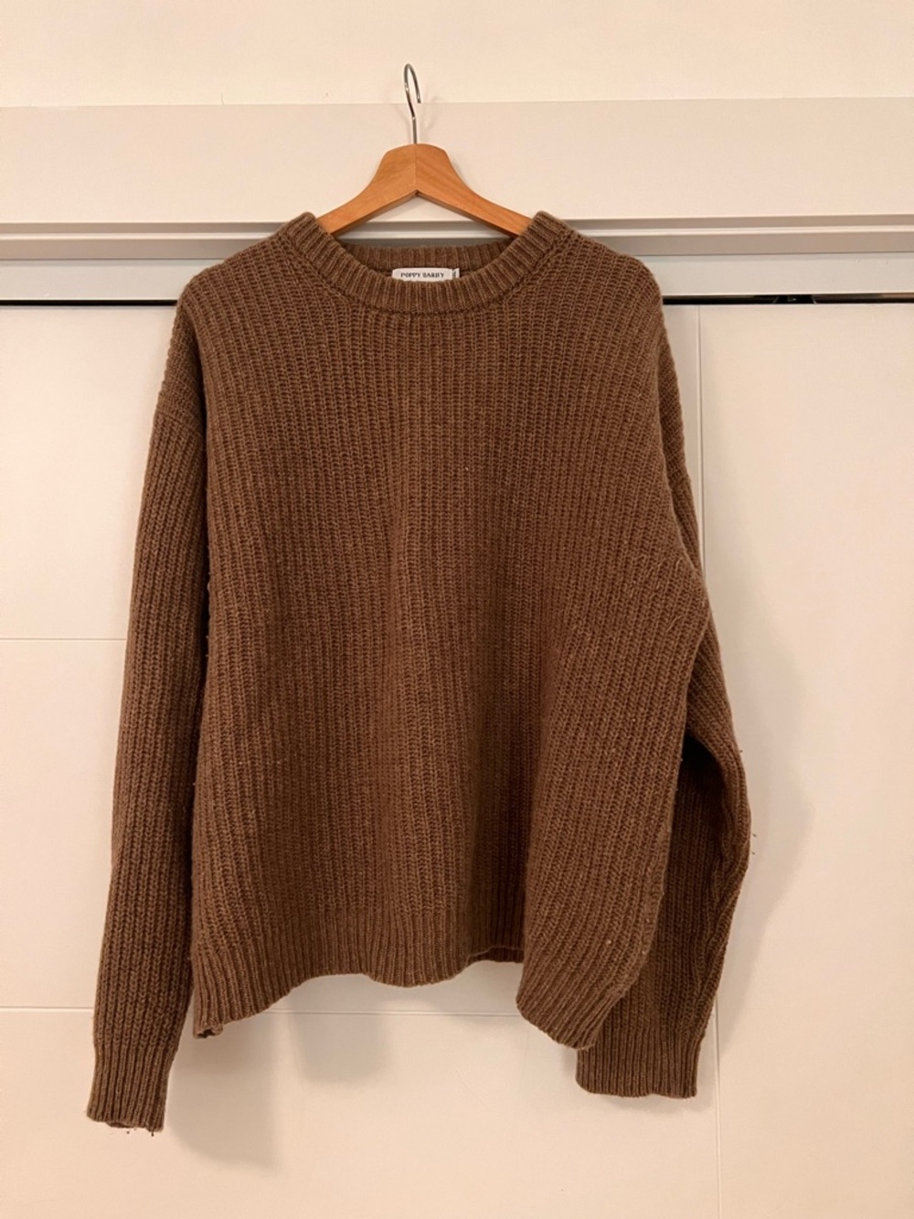 Poppy Barley Women's Brown Ribbed Crewneck Sweater